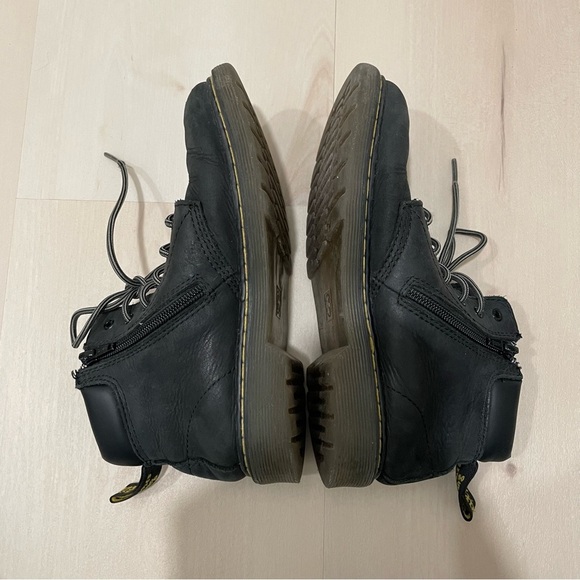 Dr. Martens Kids Boots Padley Black Size 3 Youth Zipper Lace Up Leather - Picture 12 of 15